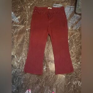 Madewell Red Ankle Cropped Pants